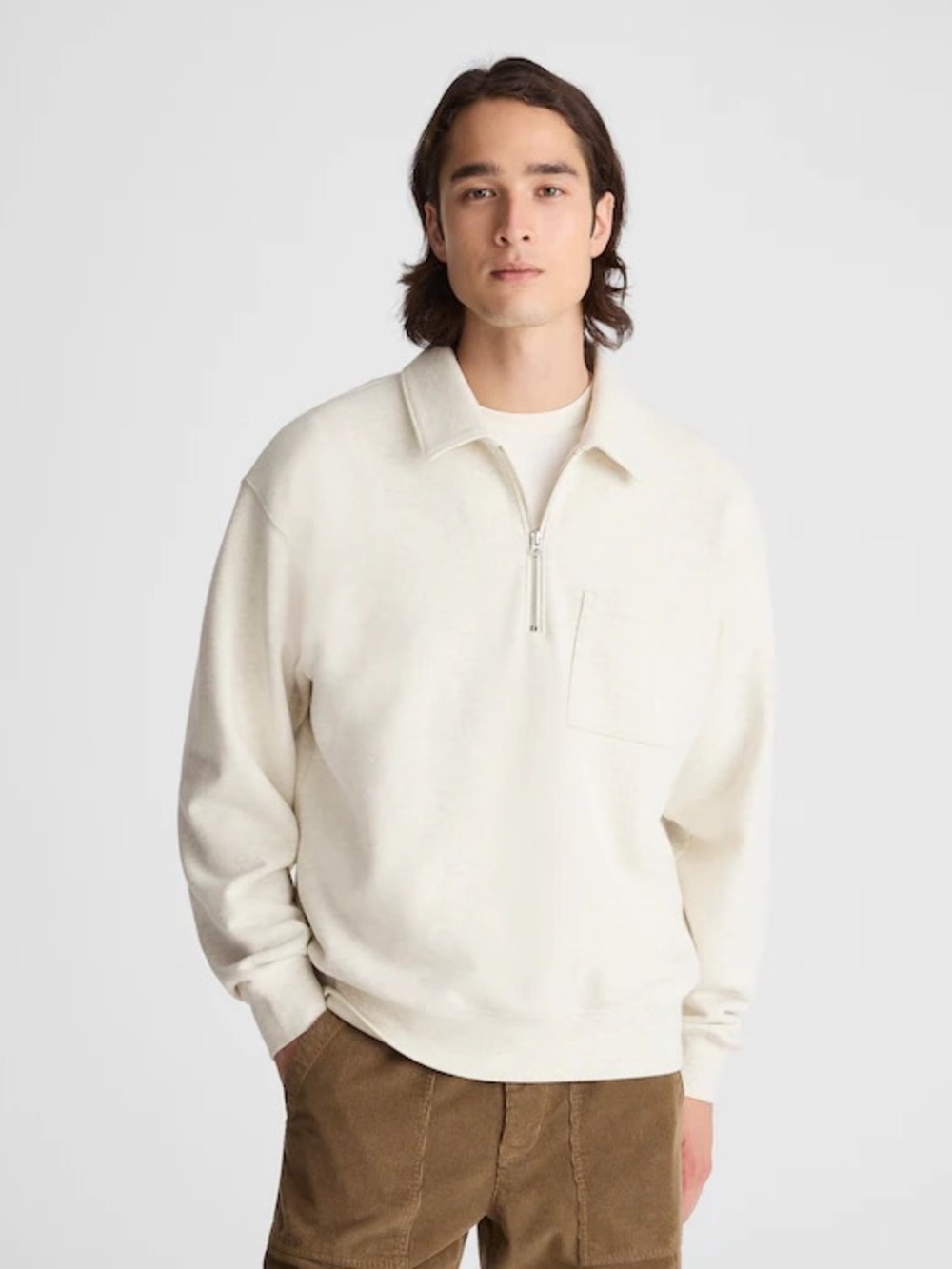 Madewell The McCarren Midweight Quarter-Zip Sweatshirt Size L $118 NW456